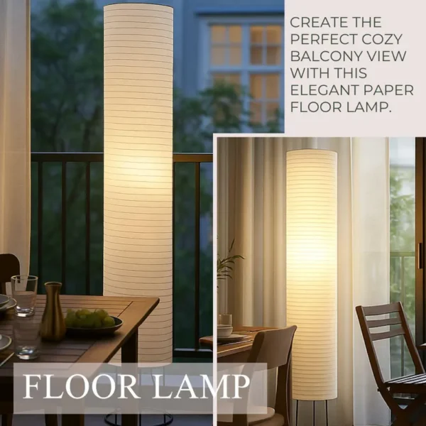 BTR CRAFTS Tall Minimalist Rice Paper Floor Lamp – Japanese Style Corner Light with Soft Ambient Glow for Modern Living Rooms - Image 7