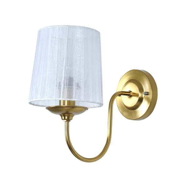 Modern Wall Sconce with Pleated Shade – Minimalist Wall Lamp for Bedroom, Hallway & Living Room Decor - White Gold (Pack of 1) - Image 4