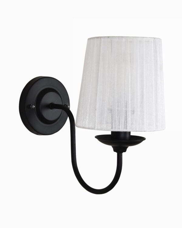 Modern Wall Sconce with Pleated Shade – Minimalist Wall Lamp for Bedroom, Hallway & Living Room Decor - White (Pack of 1) - Image 3