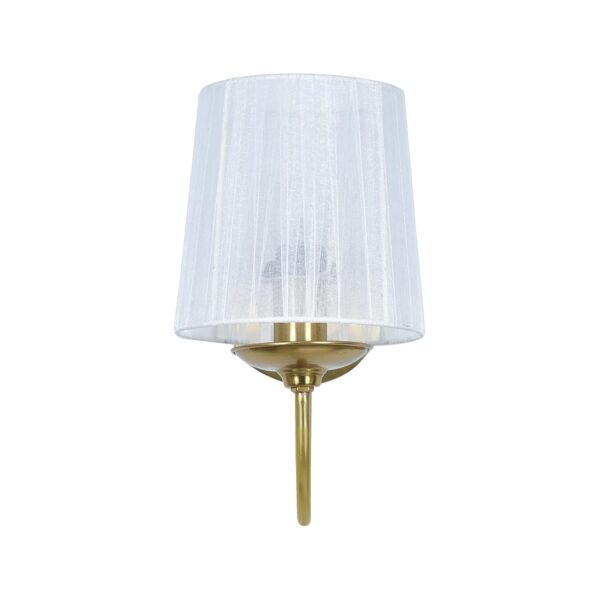 Modern Wall Sconce with Pleated Shade – Minimalist Wall Lamp for Bedroom, Hallway & Living Room Decor - White Gold (Pack of 1) - Image 3
