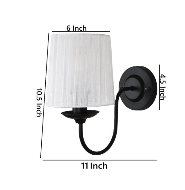 Modern Wall Sconce with Pleated Shade – Minimalist Wall Lamp for Bedroom, Hallway & Living Room Decor - White (Pack of 1) - Image 6