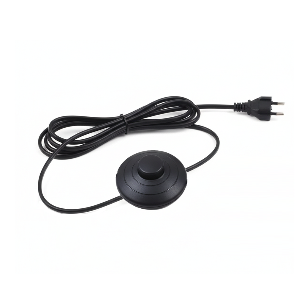 Long Copper Wire with Footer Switch On/Off Button for Floor Lamps (1.5 Meter, 60 Inch, Black)- Set Of 50