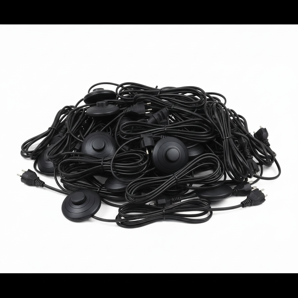 Long Copper Wire with Footer Switch On/Off Button for Floor Lamps (1.5 Meter, 60 Inch, Black)- Set Of 50 - Image 5