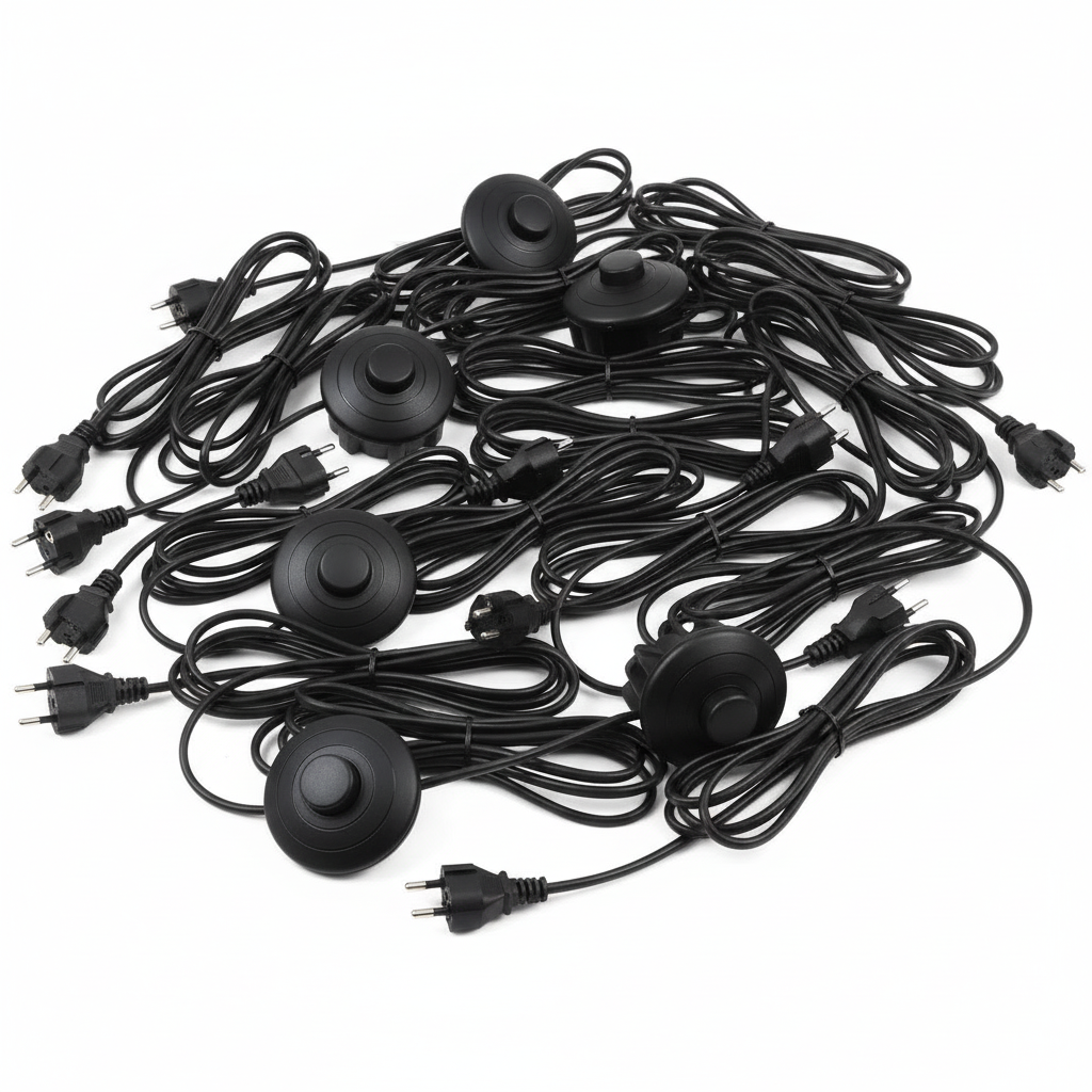 Long Copper Wire with Footer Switch On/Off Button for Floor Lamps (1.5 Meter, 60 Inch, Black)- Set Of 50 - Image 3