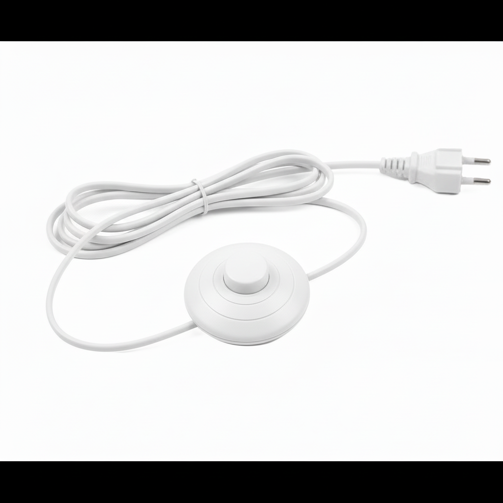 Long Copper Wire with Footer Switch On/Off Button for Floor Lamps (1.5 Meter, 60 Inch, White)- Set Of 50 - Image 4