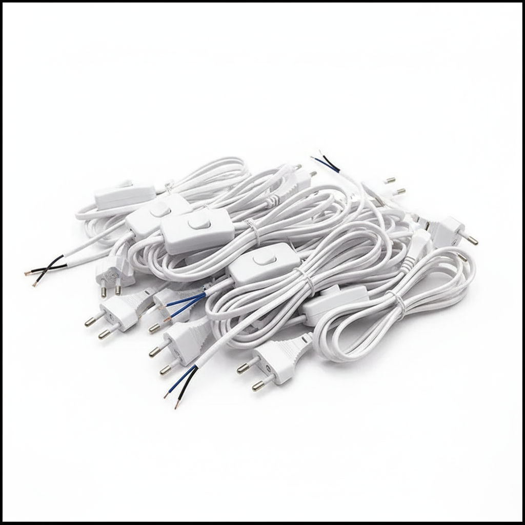 Long Copper Wire With Bed Switch On Off Button For Table Lamps (1.5 Meter, 60 Inch, White)- Set Of 50 - Image 3