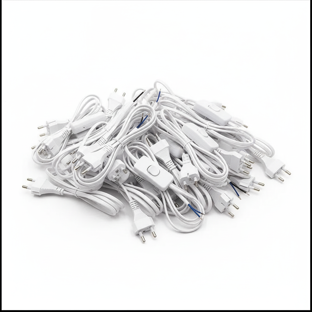 Long Copper Wire With Bed Switch On Off Button For Table Lamps (1.5 Meter, 60 Inch, White)- Set Of 50 - Image 4