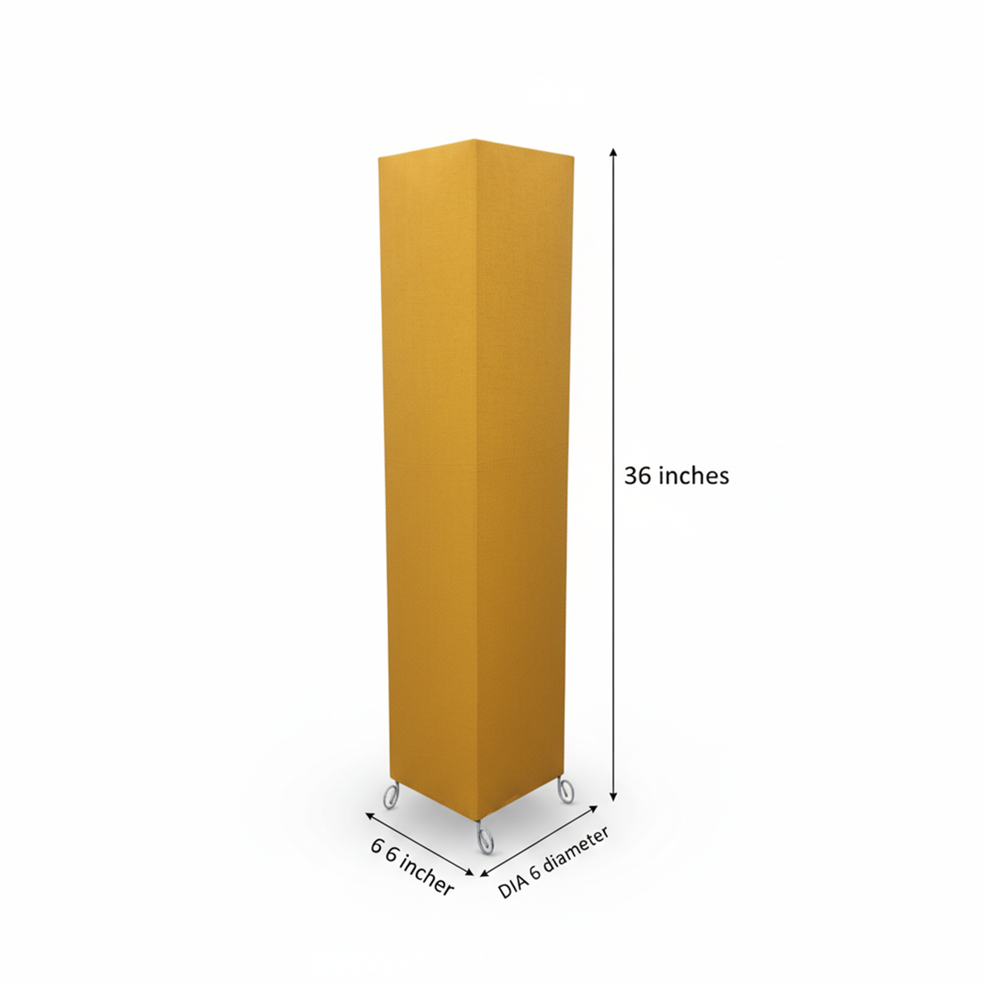 Modern Yellow Square Floor Lamp with Fabric Shade – Tall Standing Corner Lamp for Living Room, Bedroom & Office – Soft Ambient Lighting Decorative Tower Light - Image 7