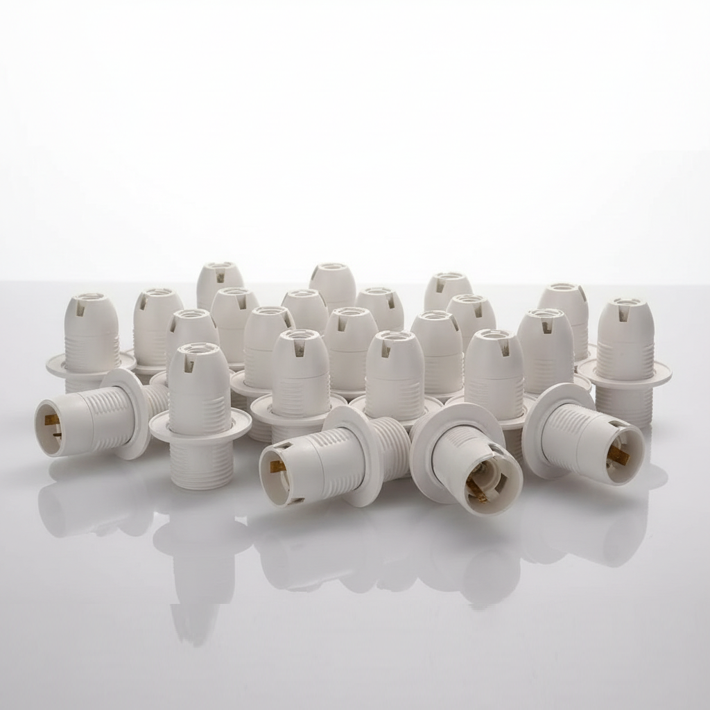 E14 Plastic Lamp Holder Socket with Threaded Base | Small Screw Bulb Holder for Table Lamp, Wall Light & DIY Lighting Fixtures (Pack of 50) - Image 4