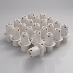 E14 Plastic Lamp Holder Socket with Threaded Base | Small Screw Bulb Holder for Table Lamp, Wall Light & DIY Lighting Fixtures (Pack of 50)