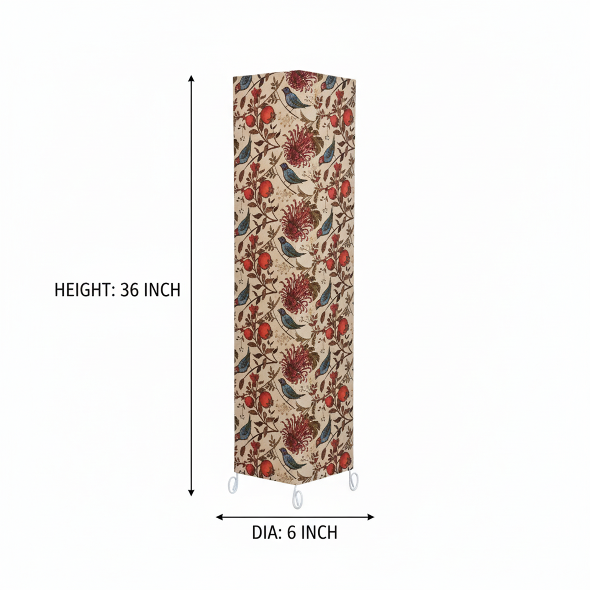 Modern Bird Floral Square Floor Lamp with Fabric Shade – Tall Standing Corner Lamp for Living Room, Bedroom & Office – Soft Ambient Lighting Decorative Tower Light - Image 6
