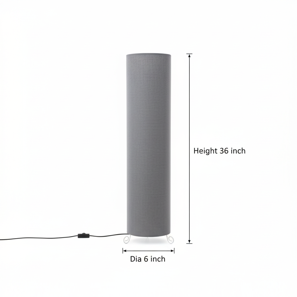 Modern Round Metal Floor Lamp with Fabric Shade - Image 11