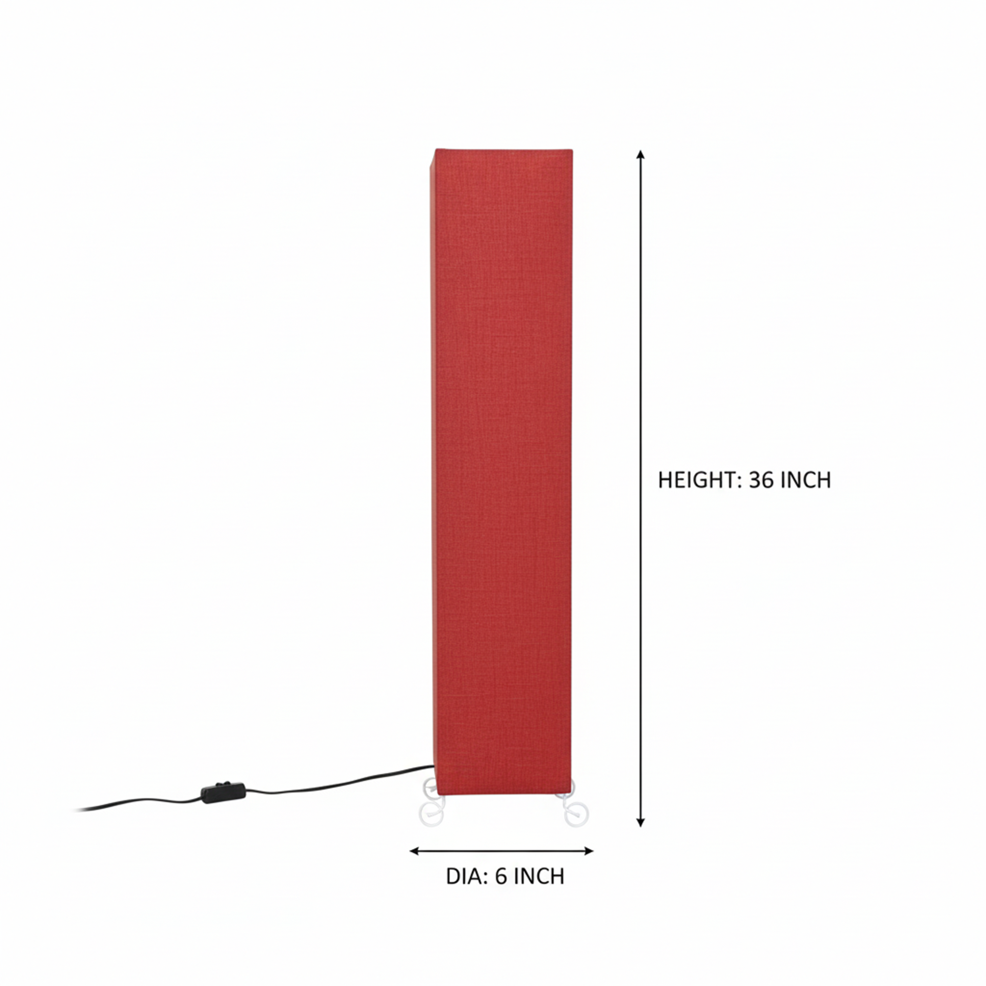 Modern Red Texture Square Floor Lamp with Fabric Shade – Tall Standing Corner Lamp for Living Room, Bedroom & Office – Soft Ambient Lighting Decorative Tower Light - Image 3