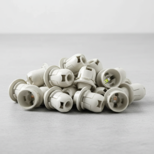 E14 Half Ring PVC Bulb Holder – Durable Plastic Lamp Socket for Home & Commercial Lighting(Pack of 50)