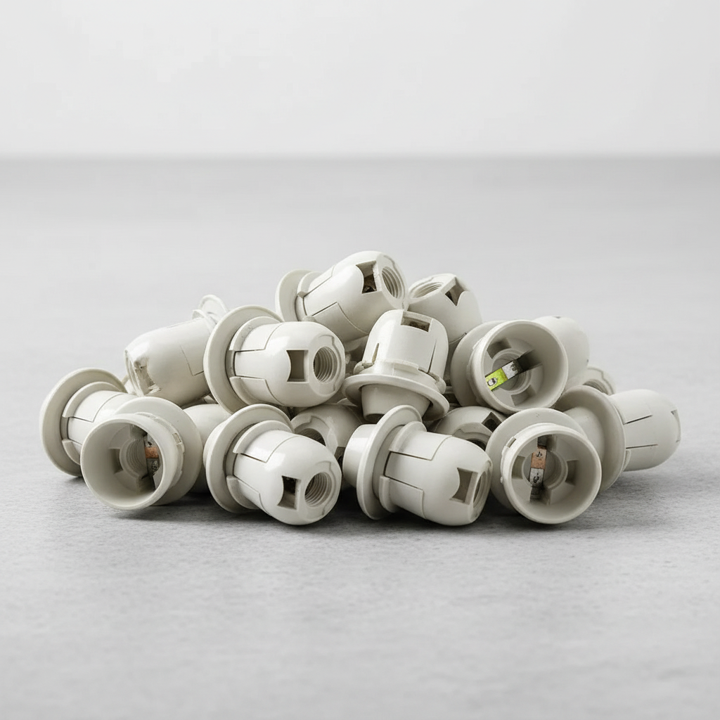 E14 Half Ring PVC Bulb Holder – Durable Plastic Lamp Socket for Home & Commercial Lighting(Pack of 50)